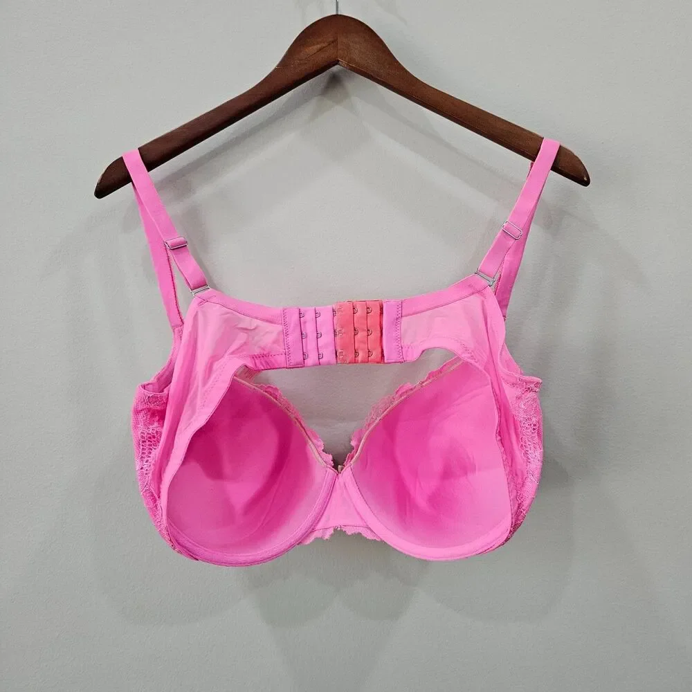 Victoria Secret Body By Victoria Bra 38DD Light Pink Lace Adjustable Straps Bow